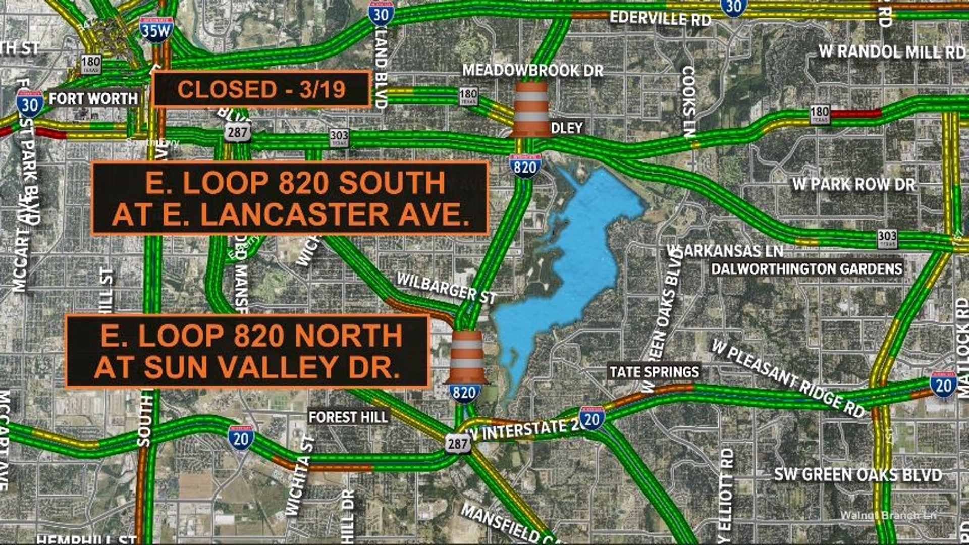 Several overnight Loop 820 closures planned this week in East Fort ...