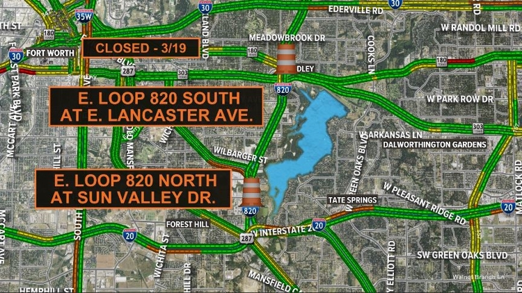 Several overnight Loop 820 closures planned this week in East Fort ...