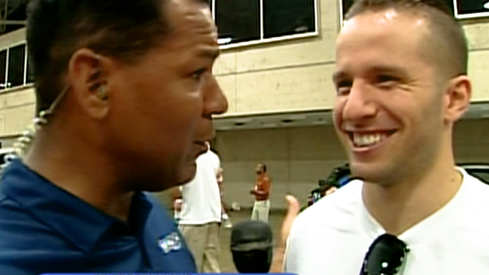 WFAA interviews J.J. Barea during the Dallas Mavericks' 2011 NBA Championship Parade on June 16, 2011, in Dallas, Texas.