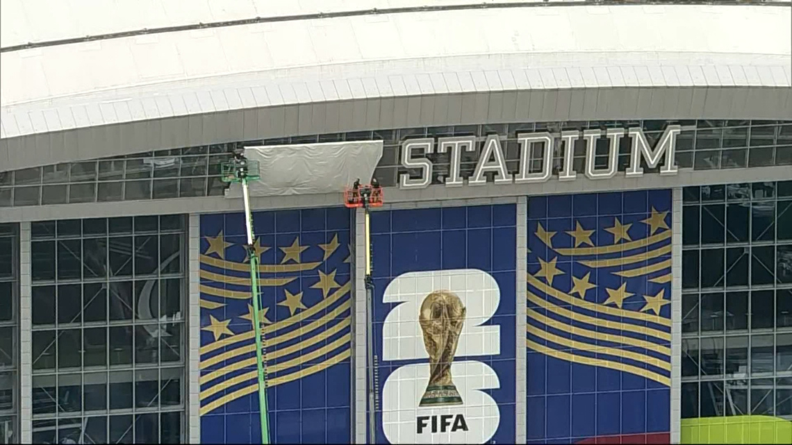 Goodbye, 'AT&T Stadium' ... signage covered as FIFA ushers in 'Dallas Stadium' for World Cup