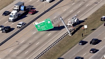 Downed highway sign causes traffic headaches for drivers on US 75
