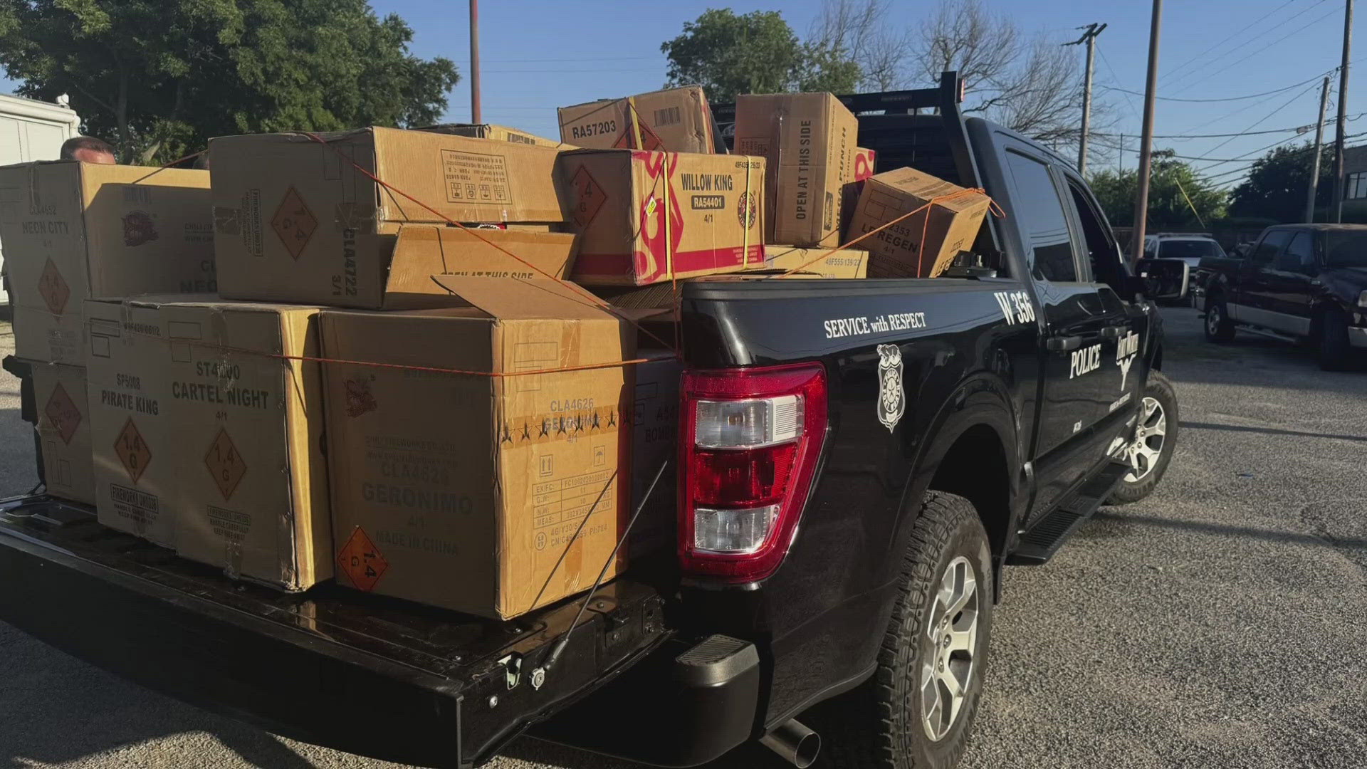 Police say they spoke with the owner of the truck they found the fireworks in, who said they intended to shoot them off at the Como block party.