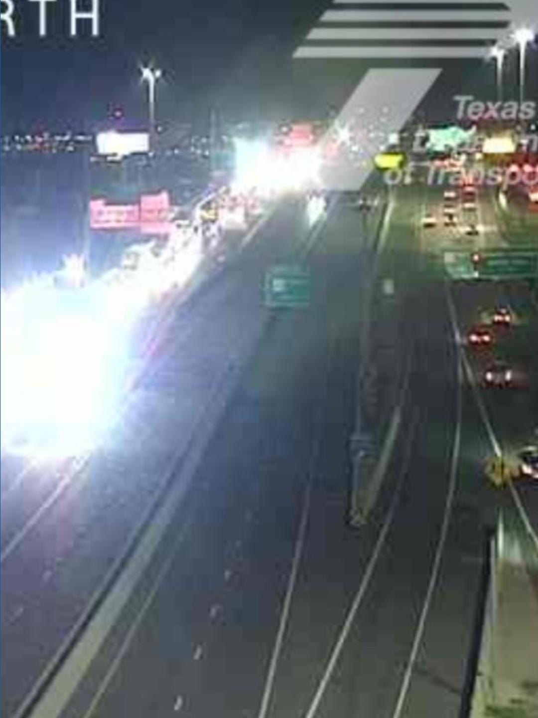 Crash involving motorcyclist shut down southbound lanes of I-35W near ...
