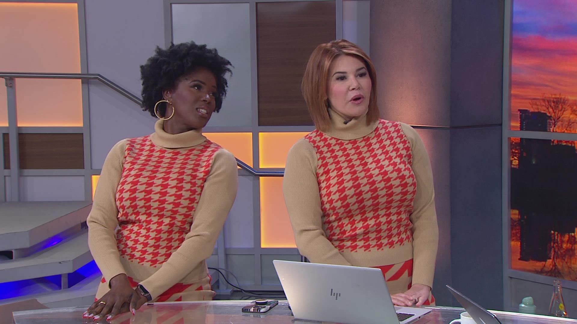 The two anchors somehow managed to accidentally wear the same two piece outfit. It was to good to not call out!