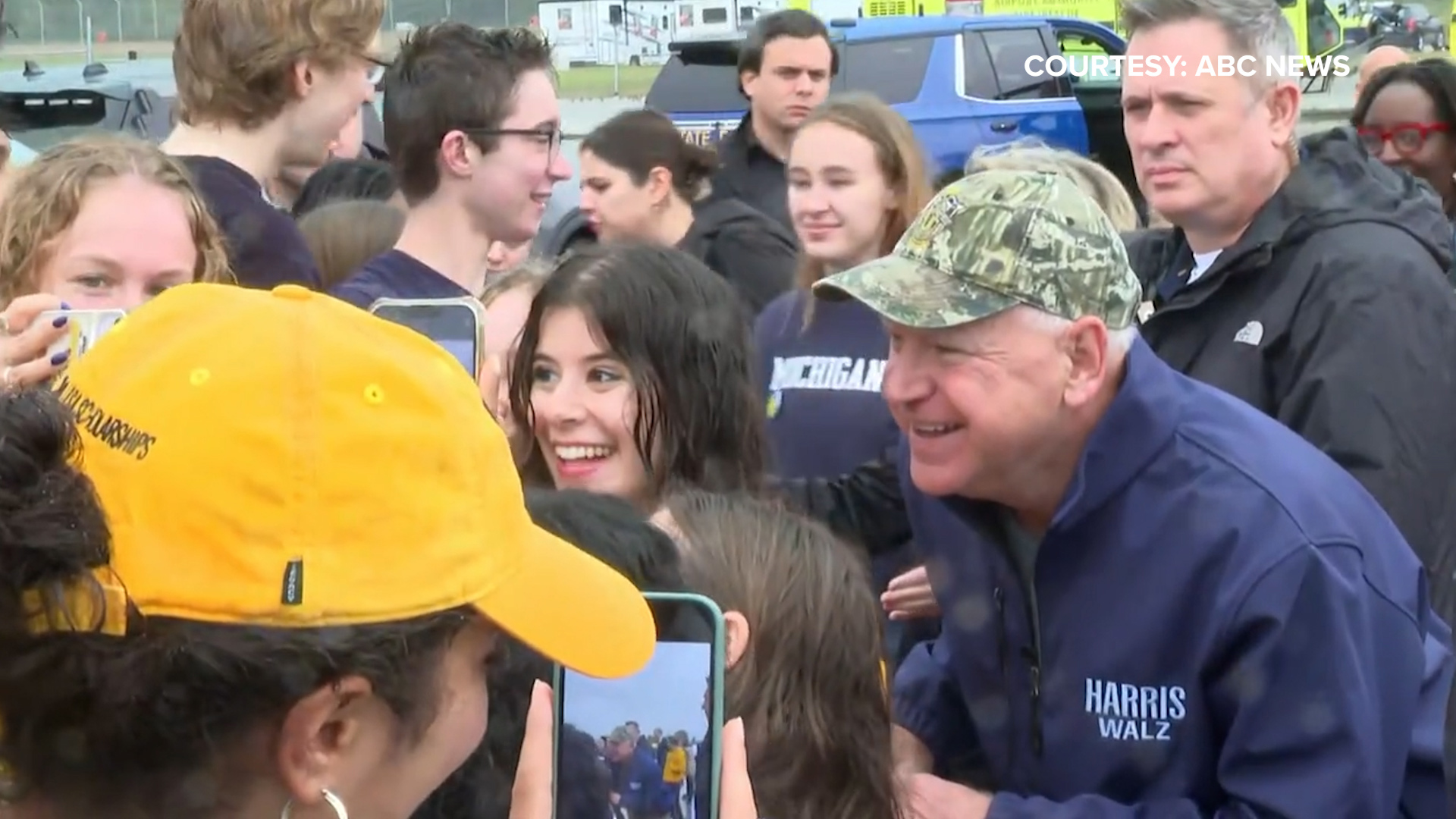 Minnesota Gov. Tim Walz lands in Belleville, Michigan. He attended a voter registration event with students before going to the Minnesota-Michigan game.