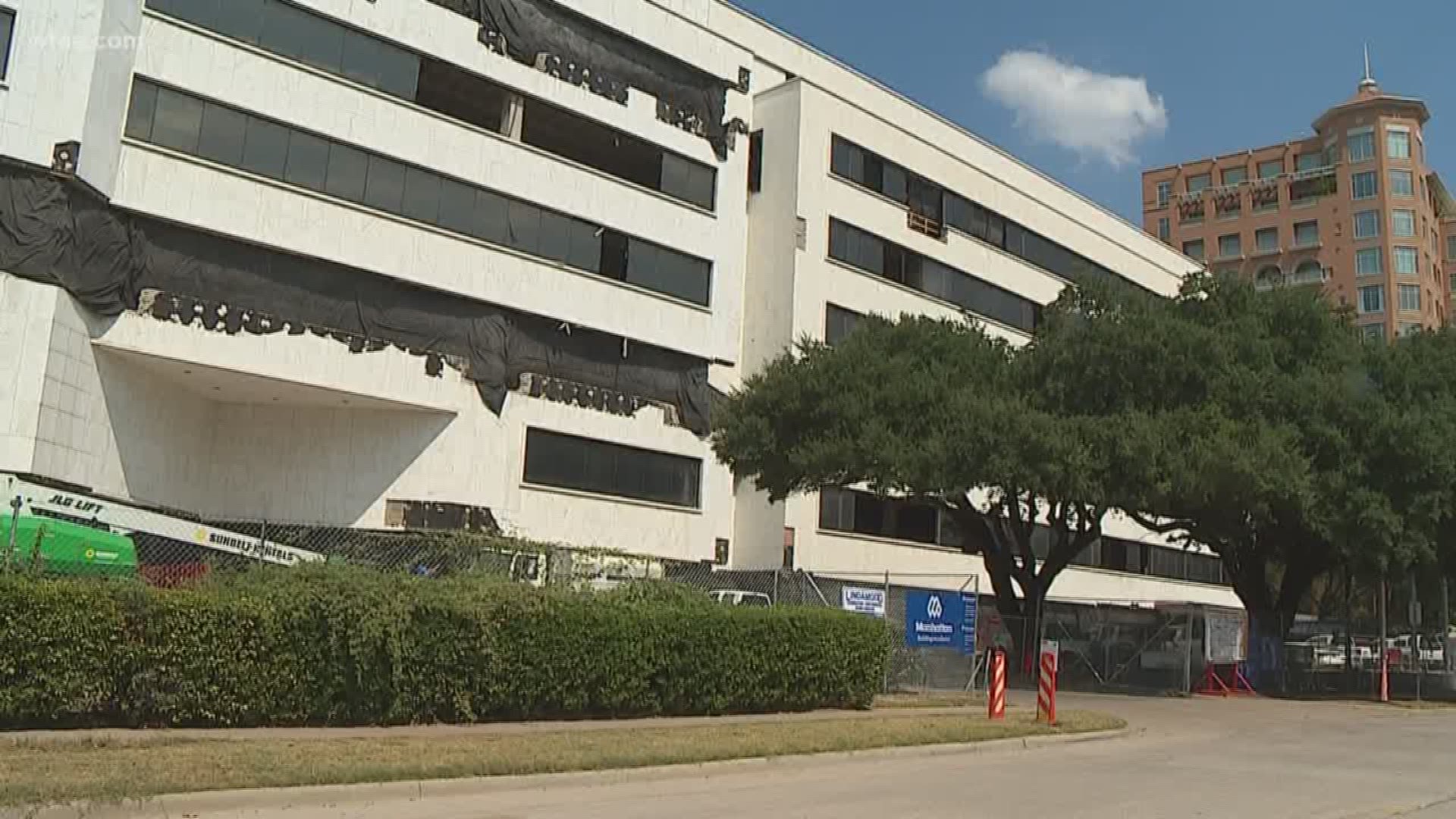An implosion of a 9-story building is scheduled on Sunday morning in Uptown Dallas. The implosion will happen at the 2727 block of Turtle Creek Boulevard. 

Crews began blocking off roads Saturday morning on Turtle Creek Boulevard to prepare for the implosion.