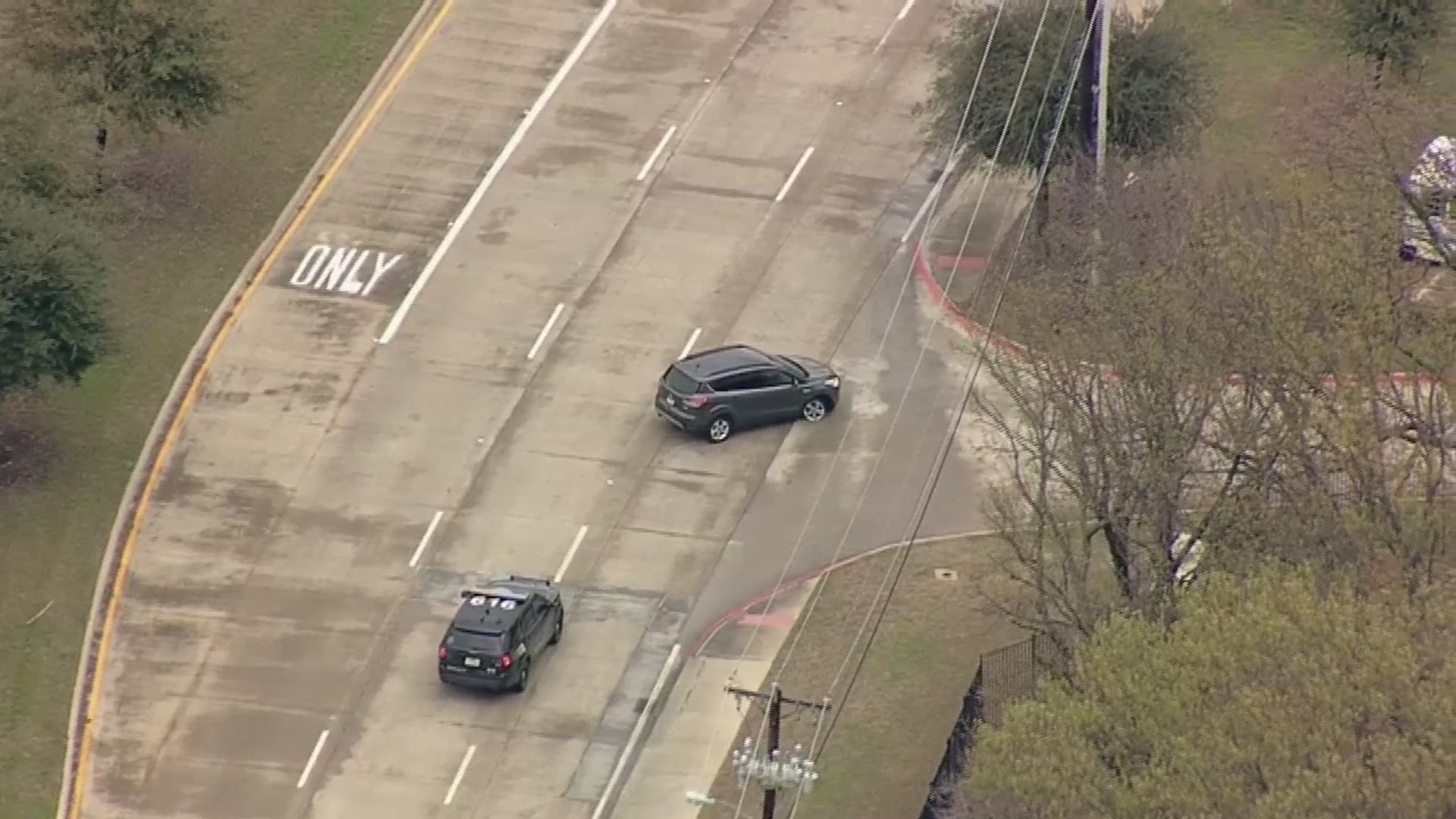 Rowlett police say around 12 p.m., a woman led authorities on a slow-speed chase into Rockwall.