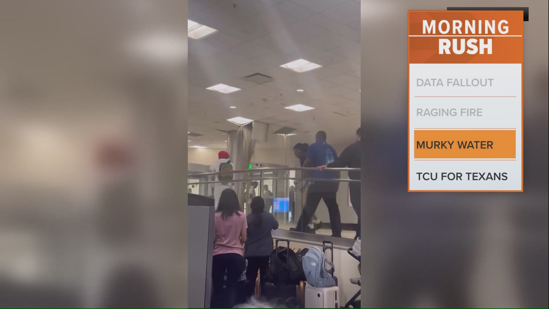 The airport said it is sanitizing the area. 