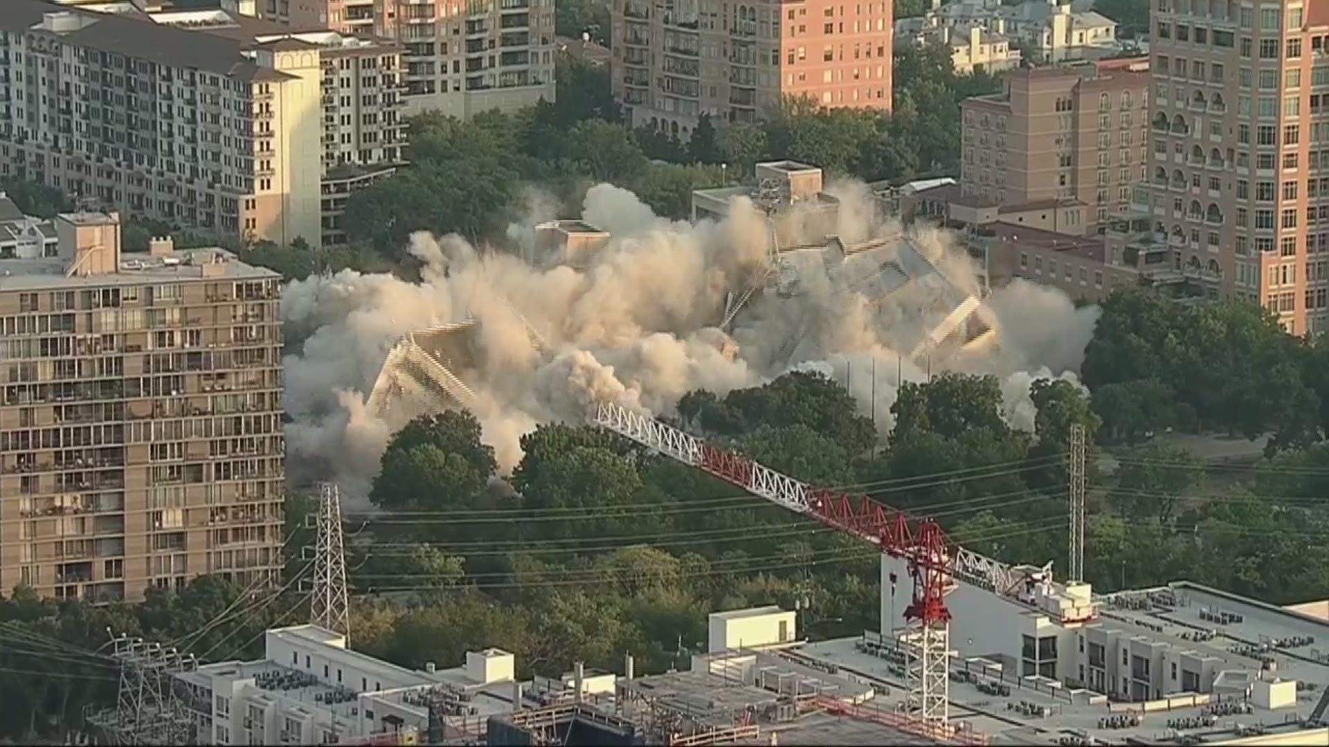 A 9-story building was imploded Sunday morning in Uptown Dallas. The implosion happened at the 2727 block of Turtle Creek Boulevard.