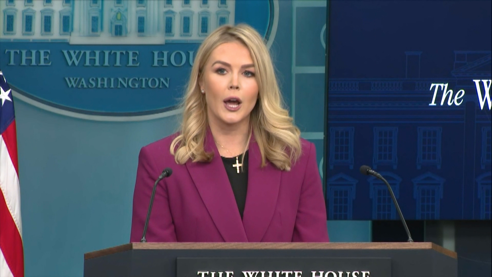 White House Press Secretary Karoline Leavitt held her first press briefing on Jan. 28, 2025, since President Donald Trump took office.