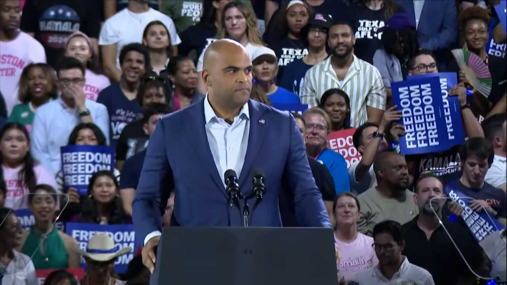 Watch Colin Allred's full speech at a Kamala Harris presidential campaign rally in Houston, Texas, on October 25, 2024.