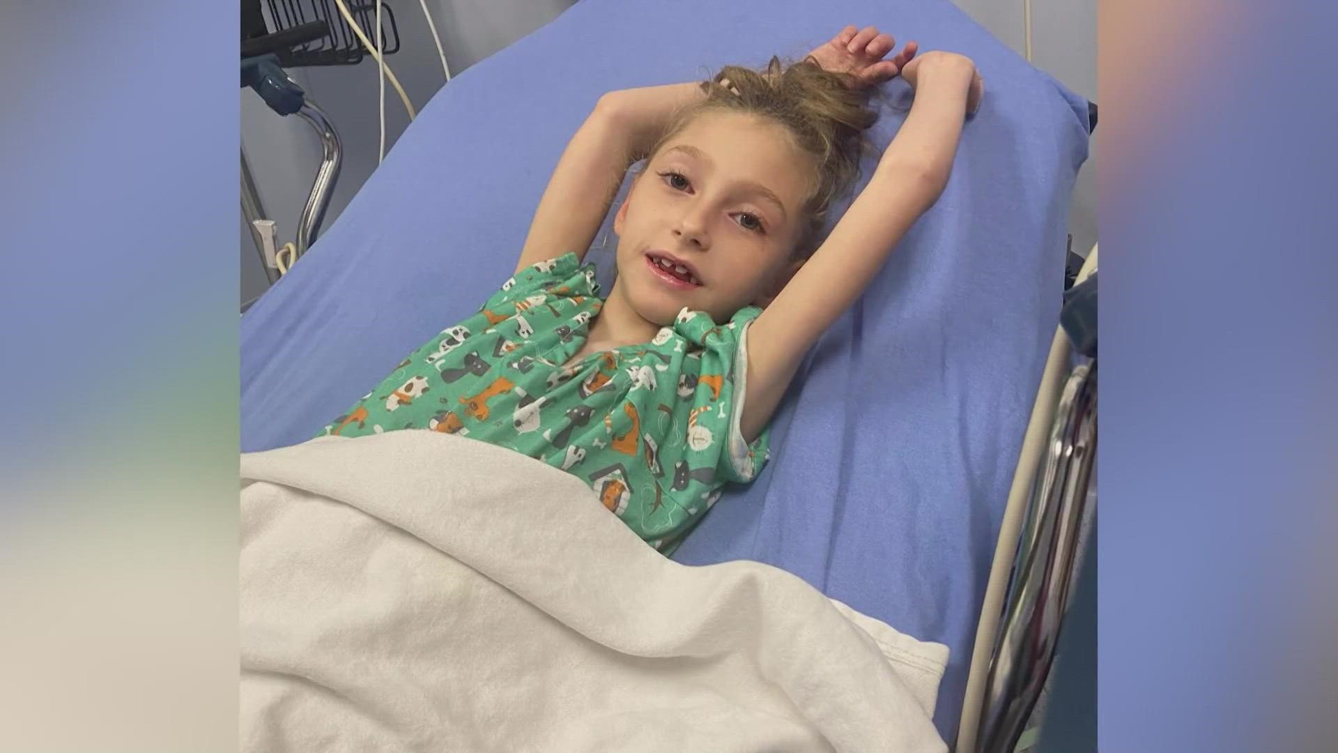 7-year-old Lissy Frugé's nearly had her feeding tube surgery postponed back in September. Her parents say having the surgery potentially saved her life.