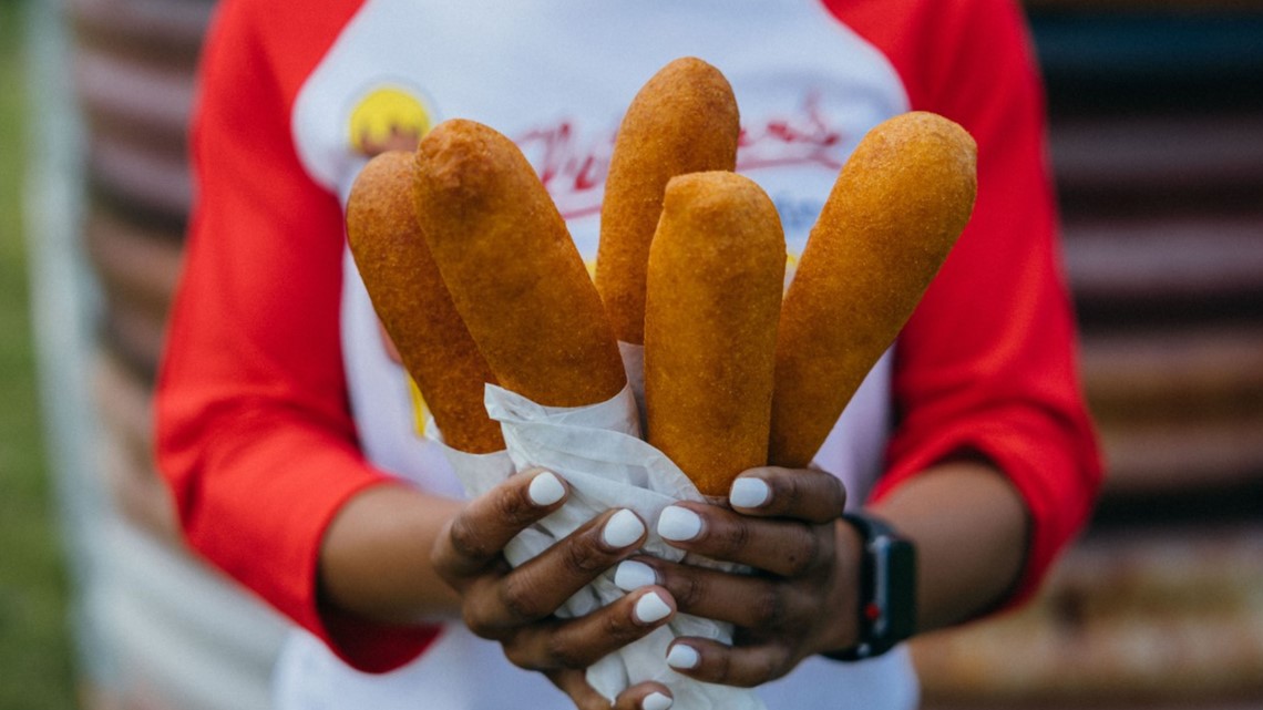 Fletcher's Corny Dog food truck opening at Klyde Warren Park