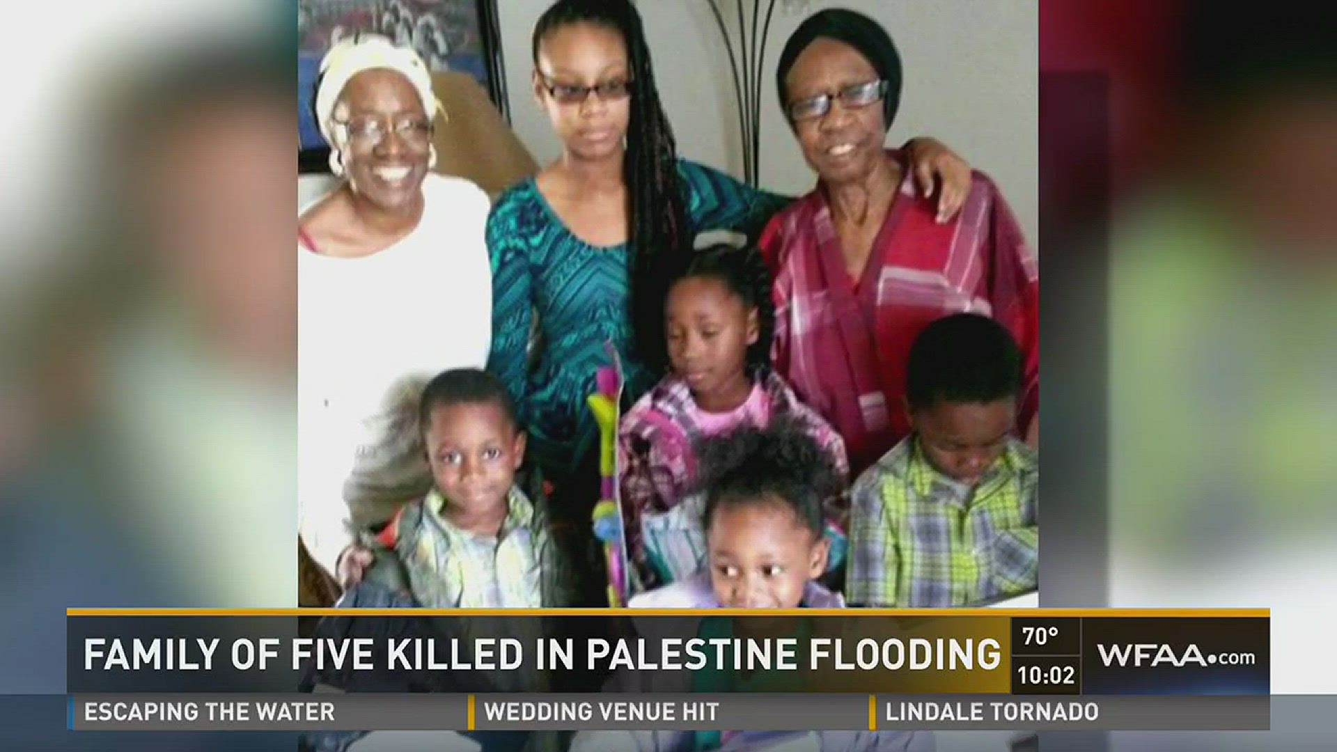 A woman was trying to rescue her four grandchildren when the group was swept away in flood waters. Bradley Blackburn hears more from the family.