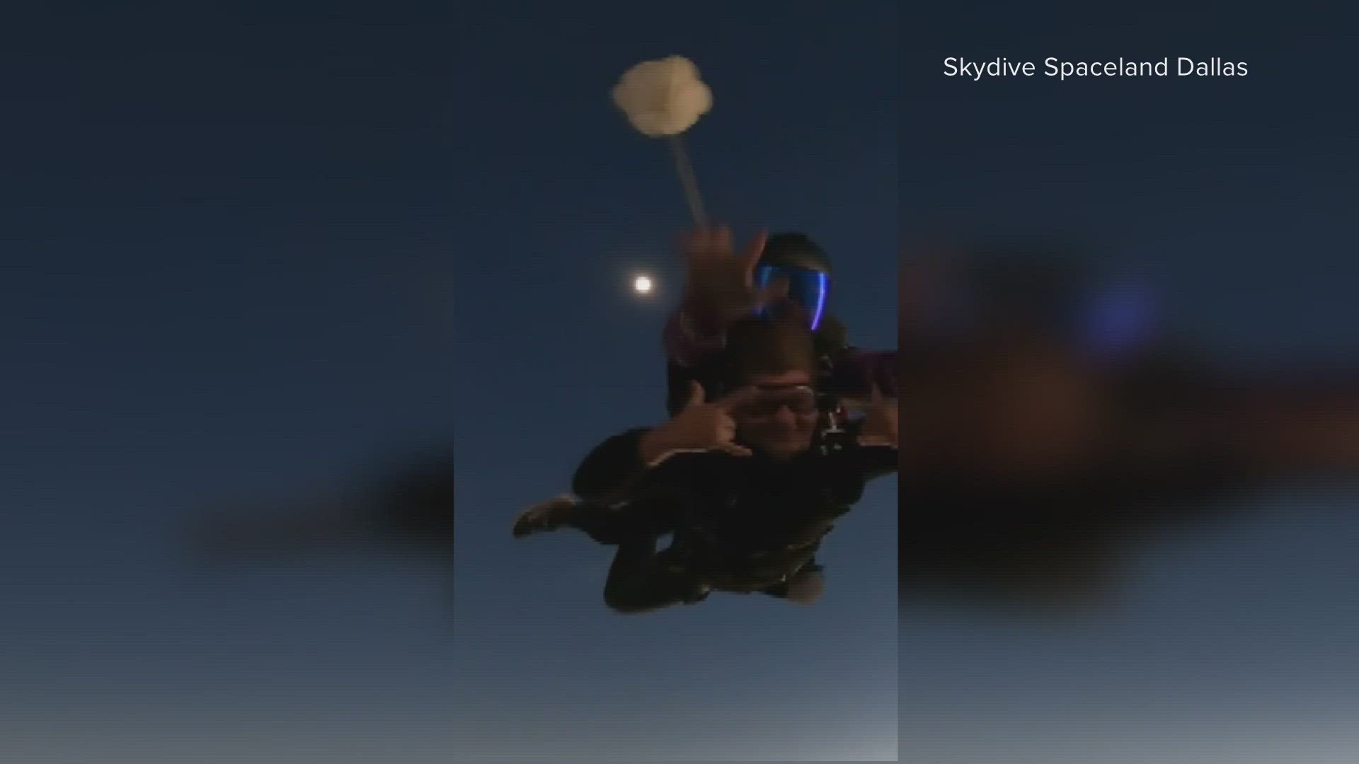 The sun and moon aligned perfection for over 40 skydivers and a mom who welcomed her latest addition to her family.