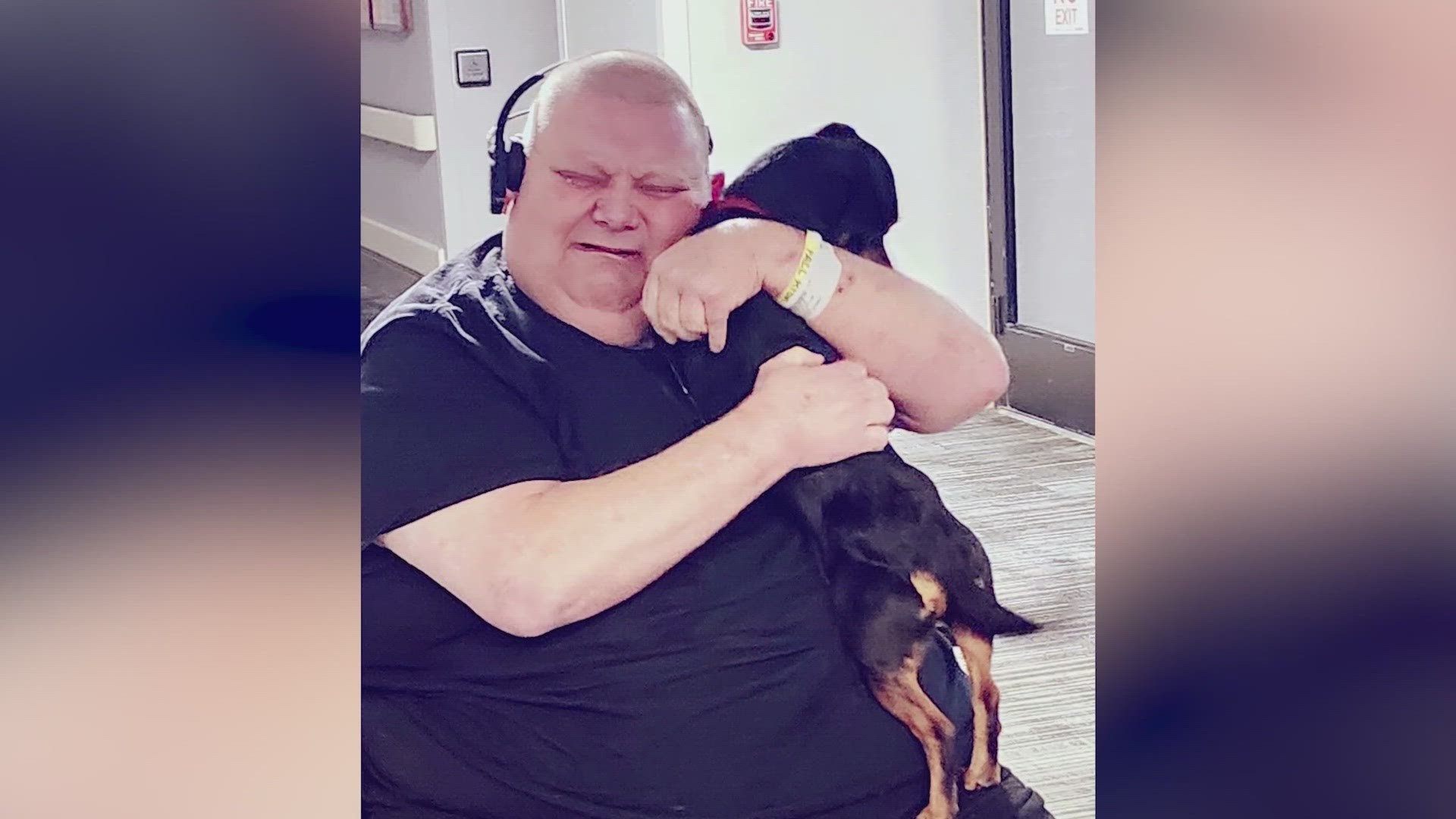 Bubba's life was saved by an induced coma, but he says his faith in humanity was restored when his community helped him find his dog, Bullet.