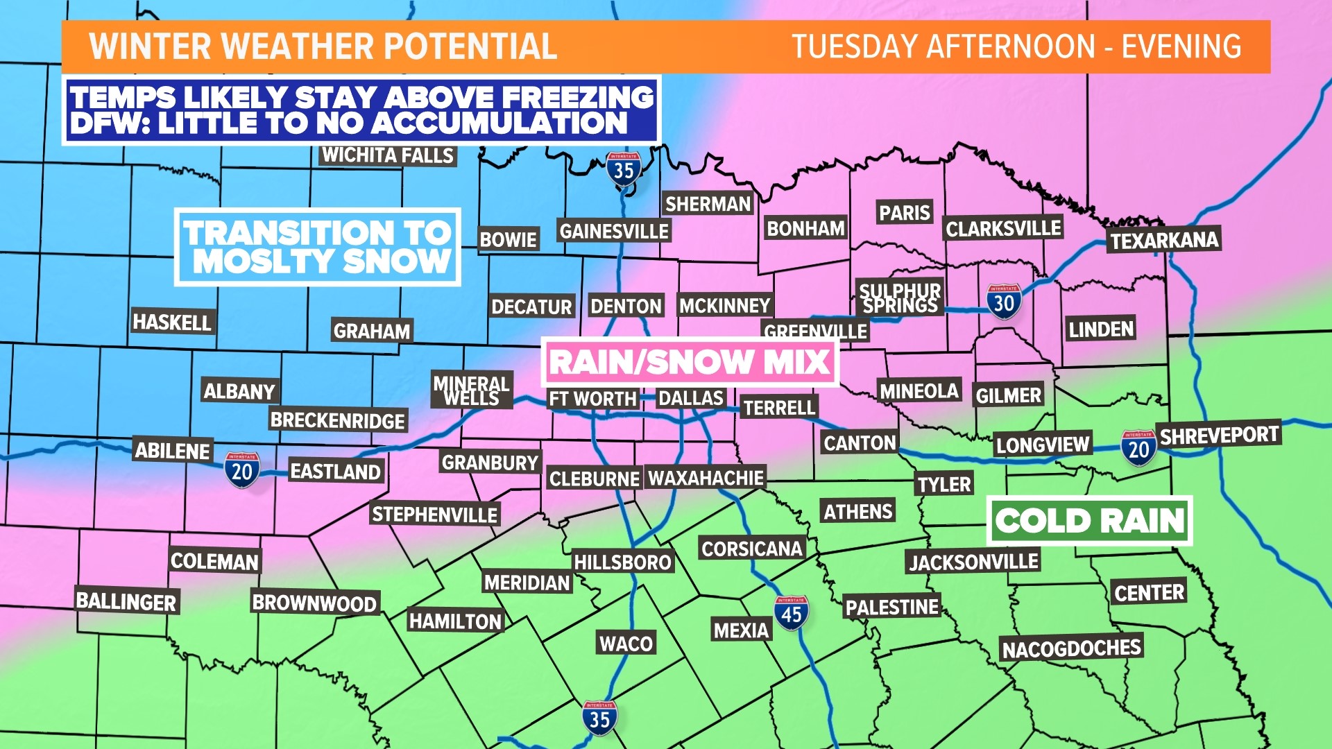 DFW snow forecast Tracking North Texas weather