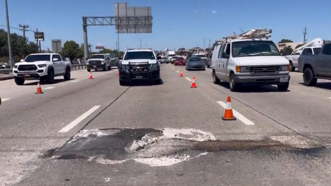 U.S. 75 pothole in Plano damages cars, shuts down highway lane