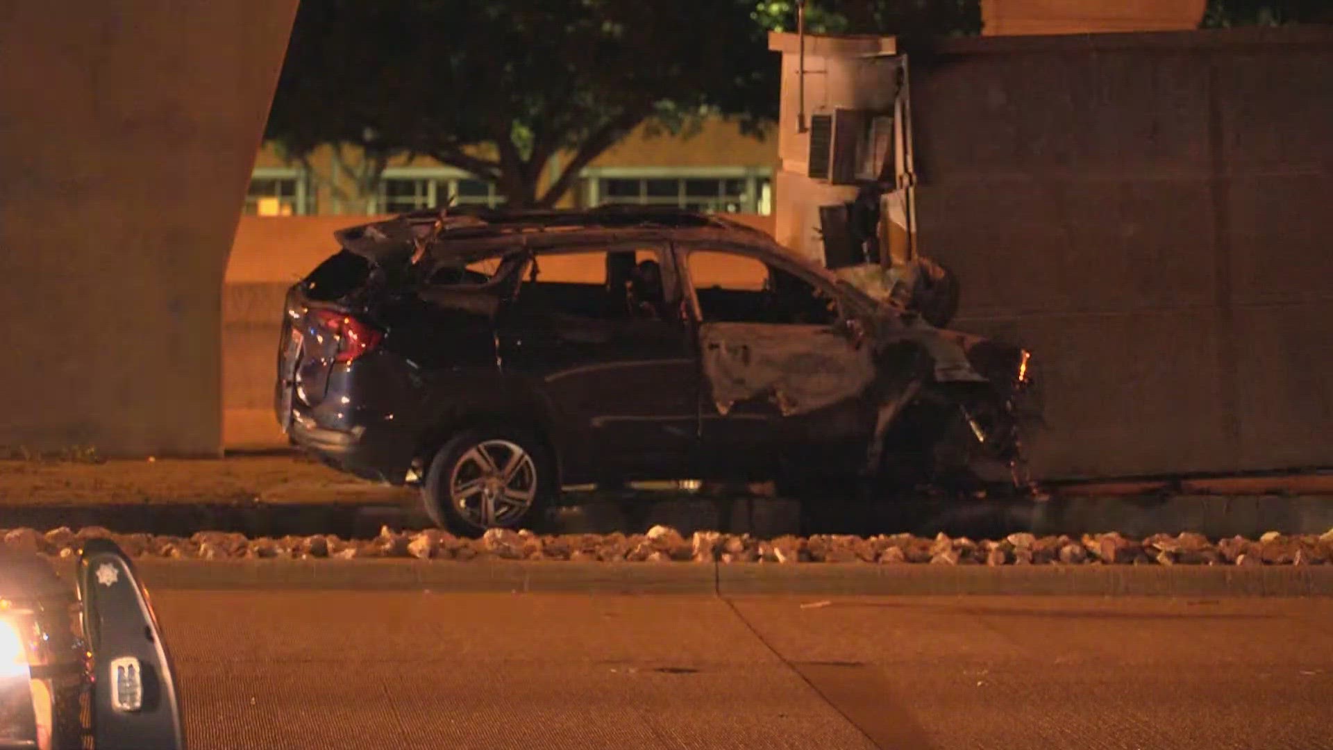 Officials say the driver was pronounced dead at the scene early Wednesday morning.