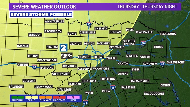 DFW Weather: Storms, some severe, later this week