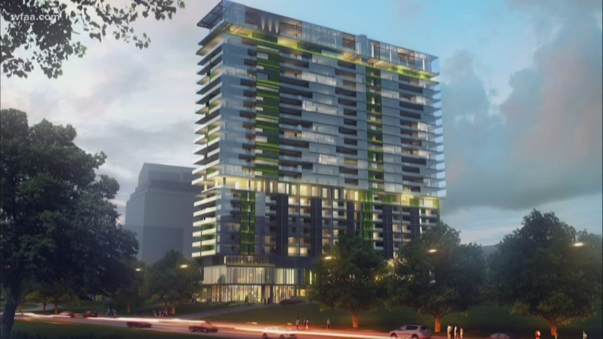 The 25-story mixed-use building will feature 176 hotel rooms and 100 luxury condo residences on Turtle Creek Boulevard.