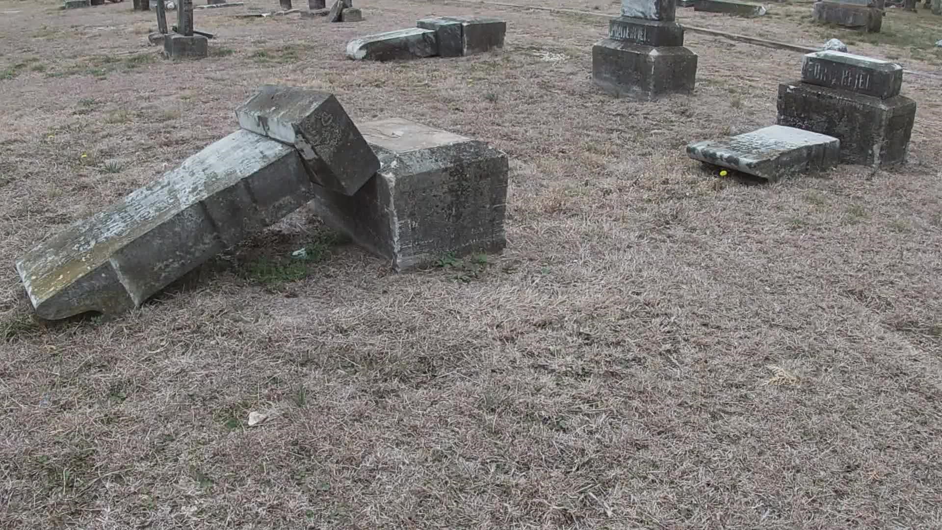 City officials say somewhere between Saturday afternoon and Monday morning, someone tipped over and damaged more than 275 headstones.