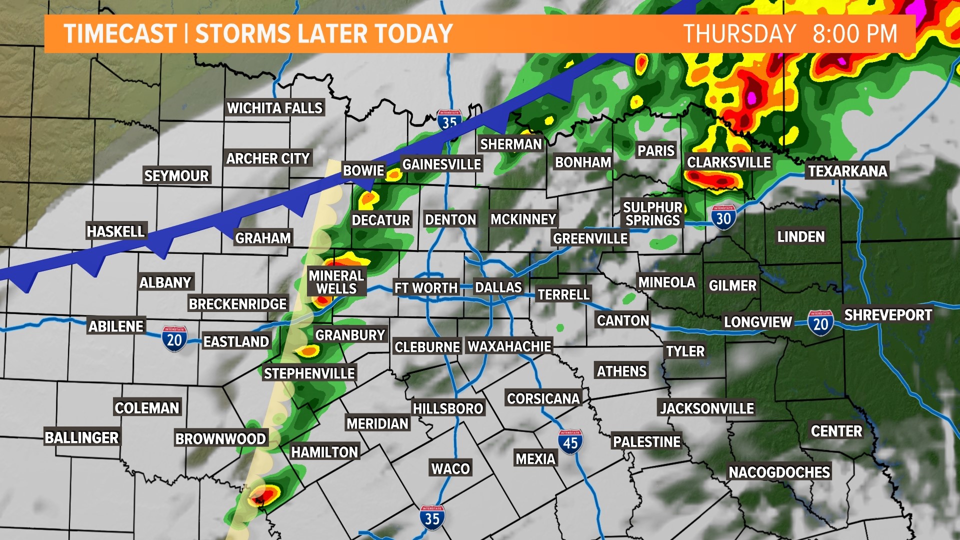 Strong To Severe Storms Timeline For North Texas