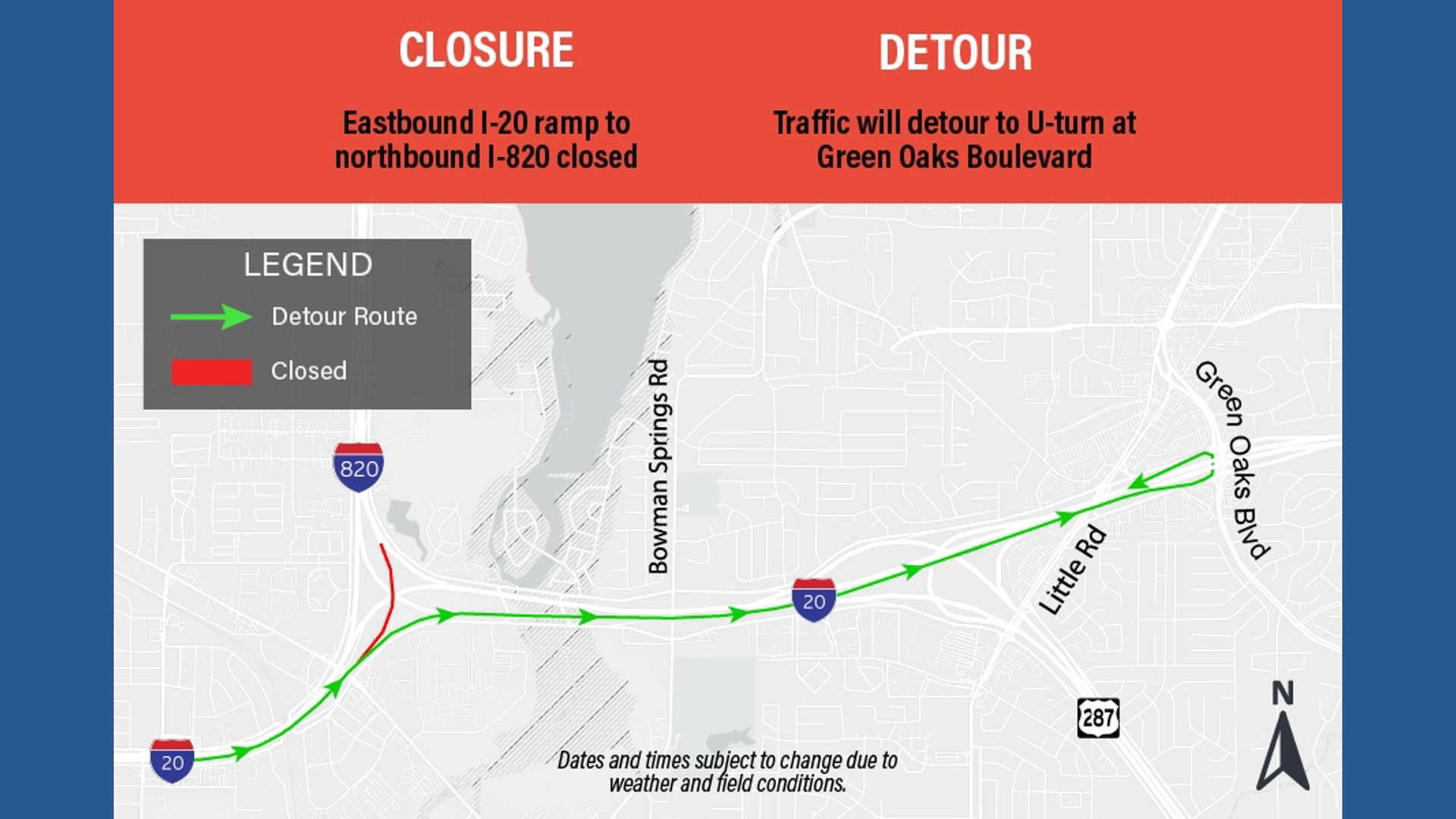 Major lane reductions and ramp shutdowns at Loop 820/I-20 in Fort Worth ...