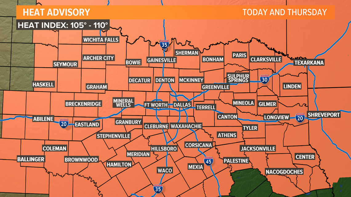 Heat Advisory Dangerous heat returns to North Texas