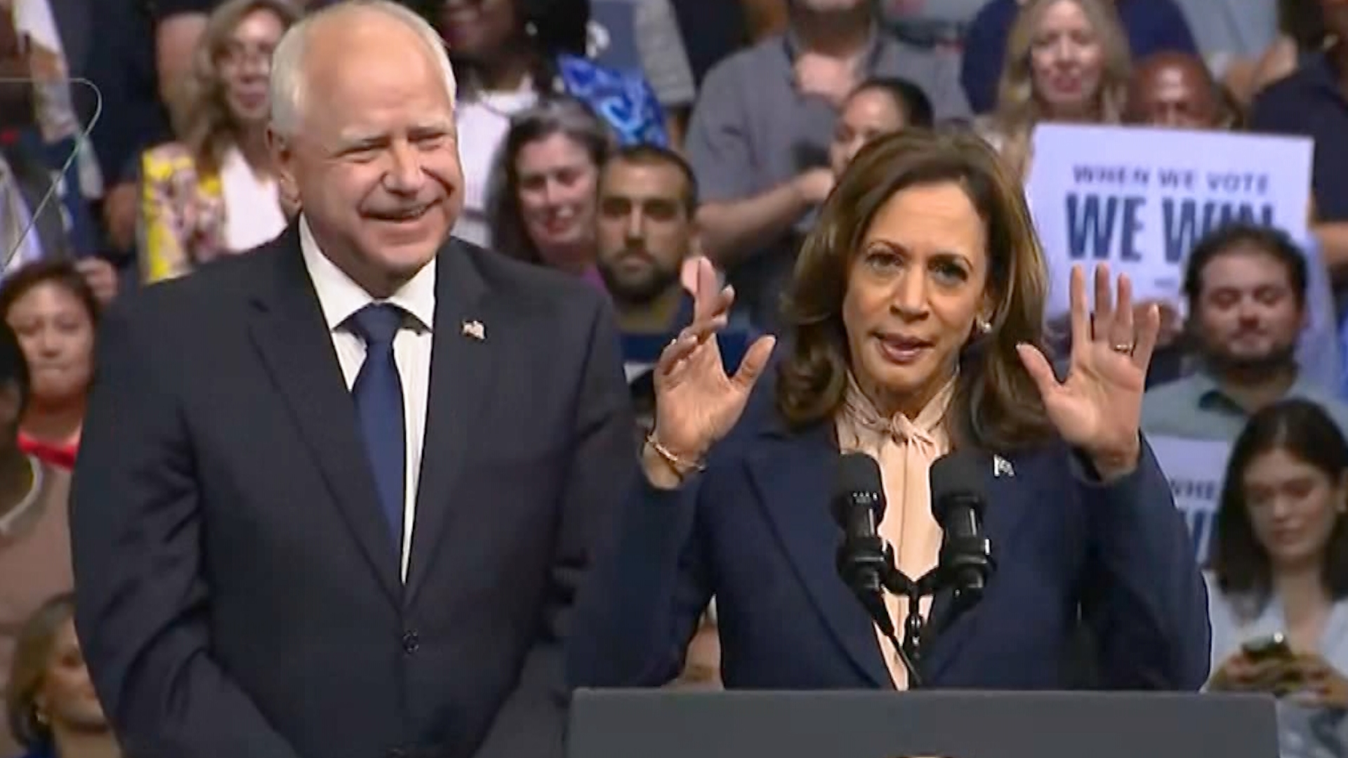 Kamala Harris and Tim Walz spoke at a rally in Pennsylvania on August 6, 2024. Here are their full speeches.