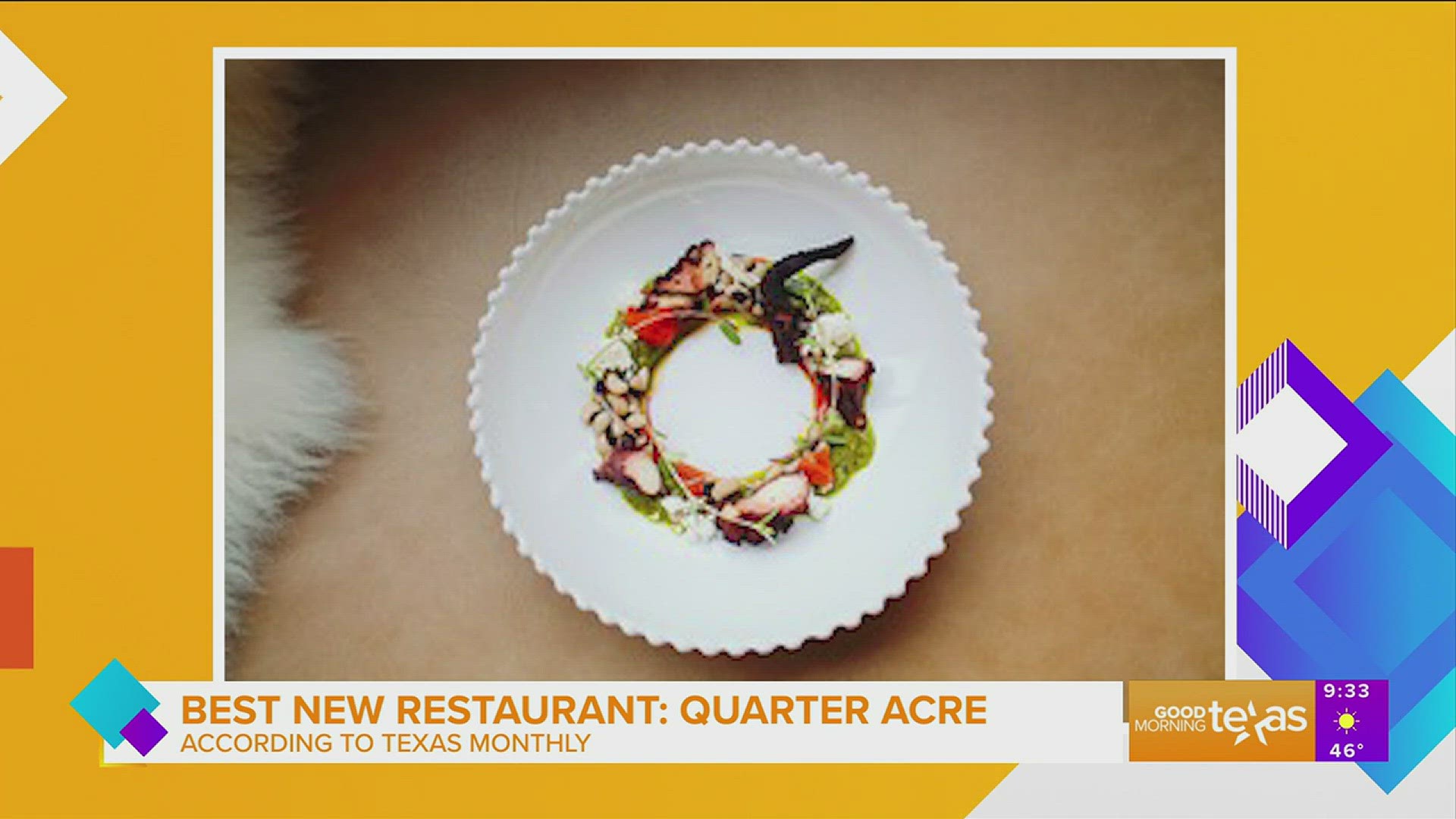 Chef Owner Toby Archibald joins us with a taste of his new restaurant Quarter Acre, which also made the Texas Monthly's Best New Restaurant list.