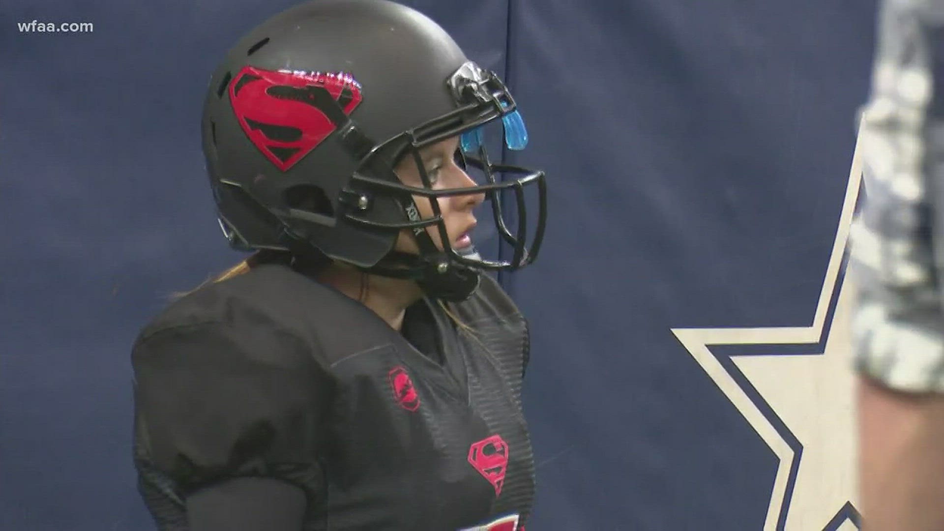 Female kicker makes history at Texas high school football championship