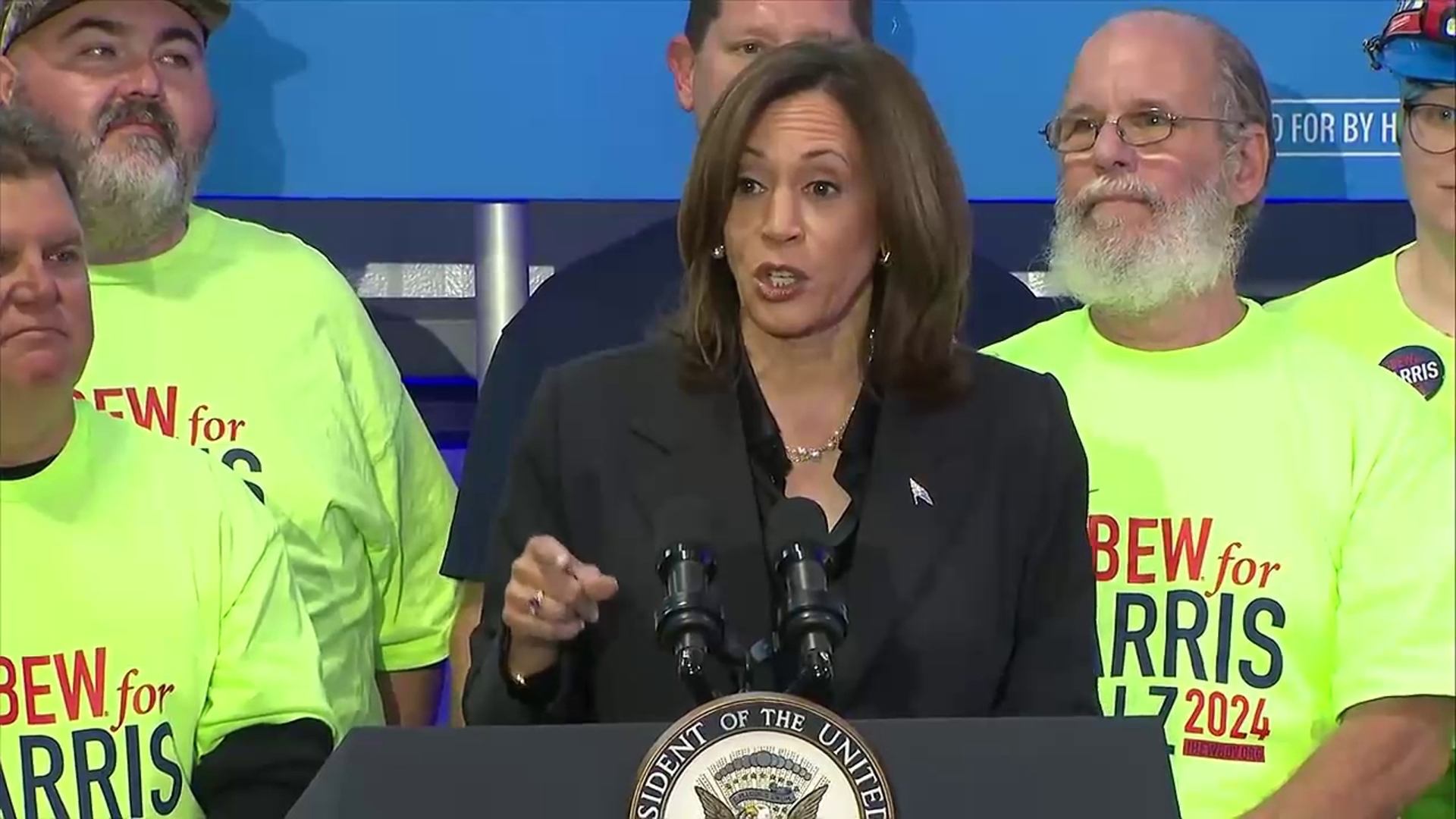 Vice President Kamala Harris spoke in Janesville, Wisconsin.