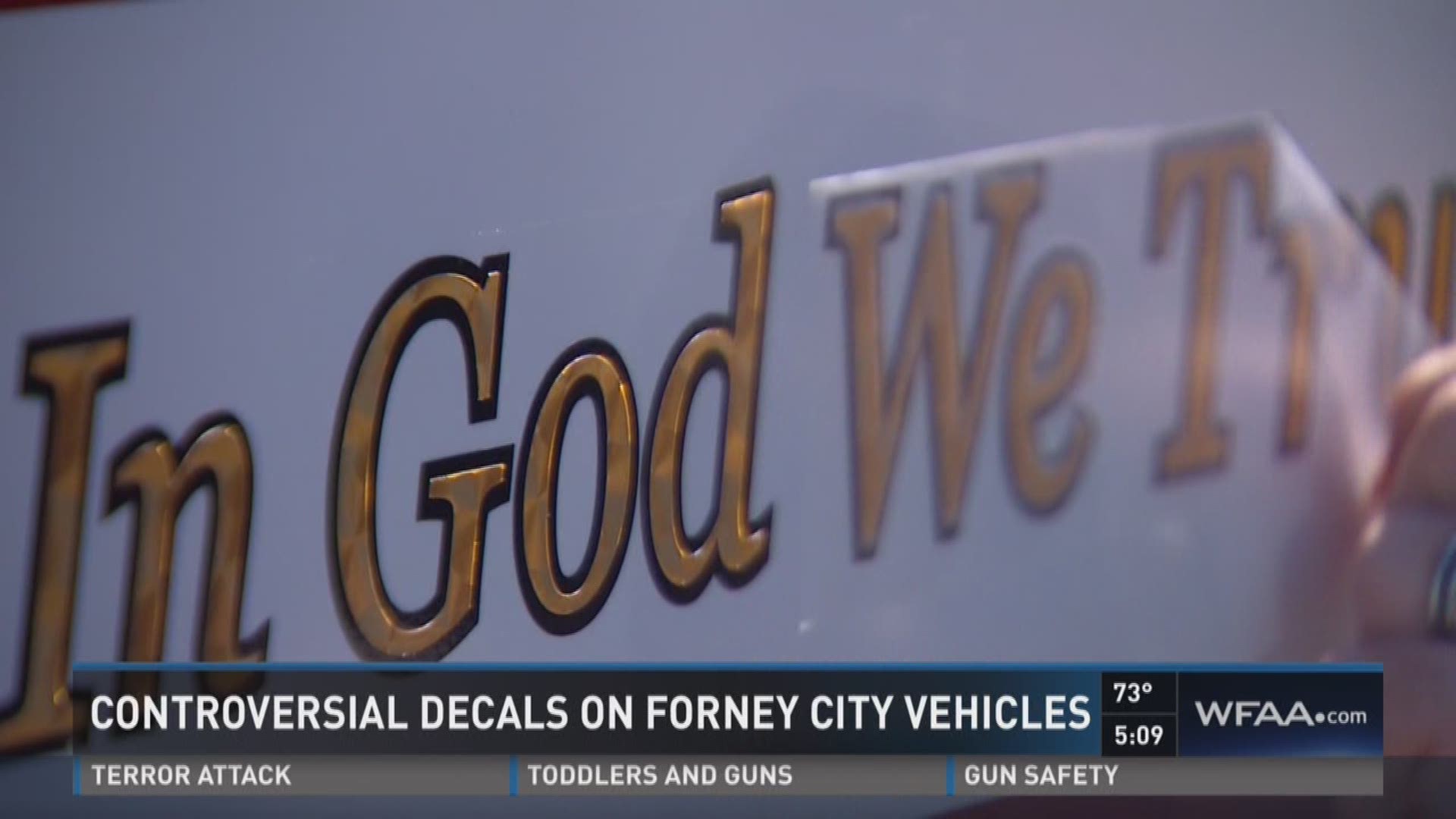 Shop donates Forney 'In God We Trust' decals