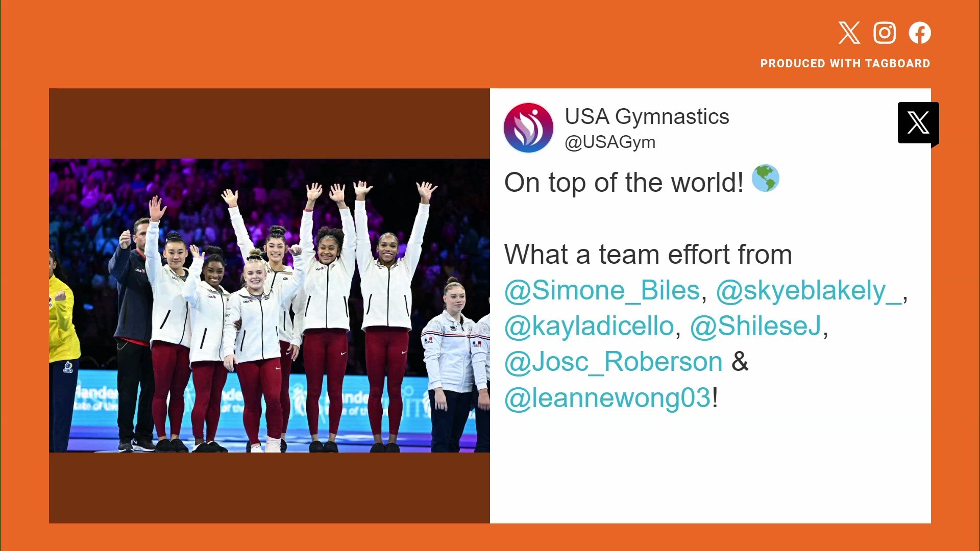 Simone Biles leads US women's team to gymnastics world