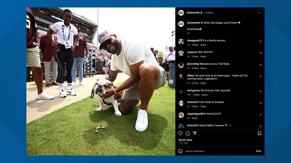 Dallas Cowboys QB Dak Prescott Honored with New Mascot Dog Name for  Mississippi State Bulldogs - FanNation Dallas Cowboys News, Analysis and  More