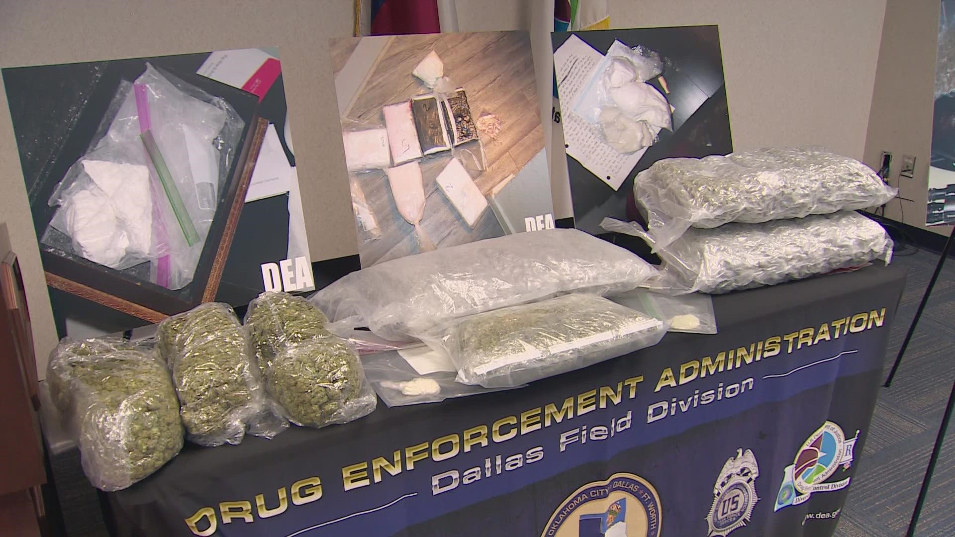 The DEA announced a large drug bust in a North Dallas neighborhood. They arrested 21 gang members and recovered 200 pounds of cocaine and over 40 weapons.