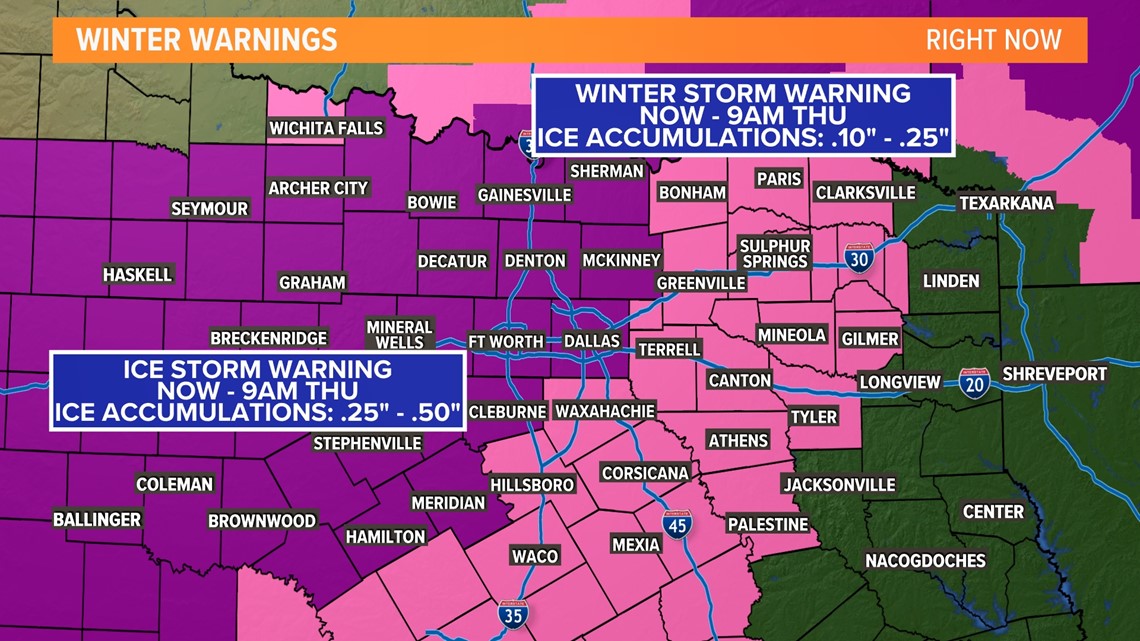 Ice storm warning expands to Dallas: Latest DFW forecast and timeline here