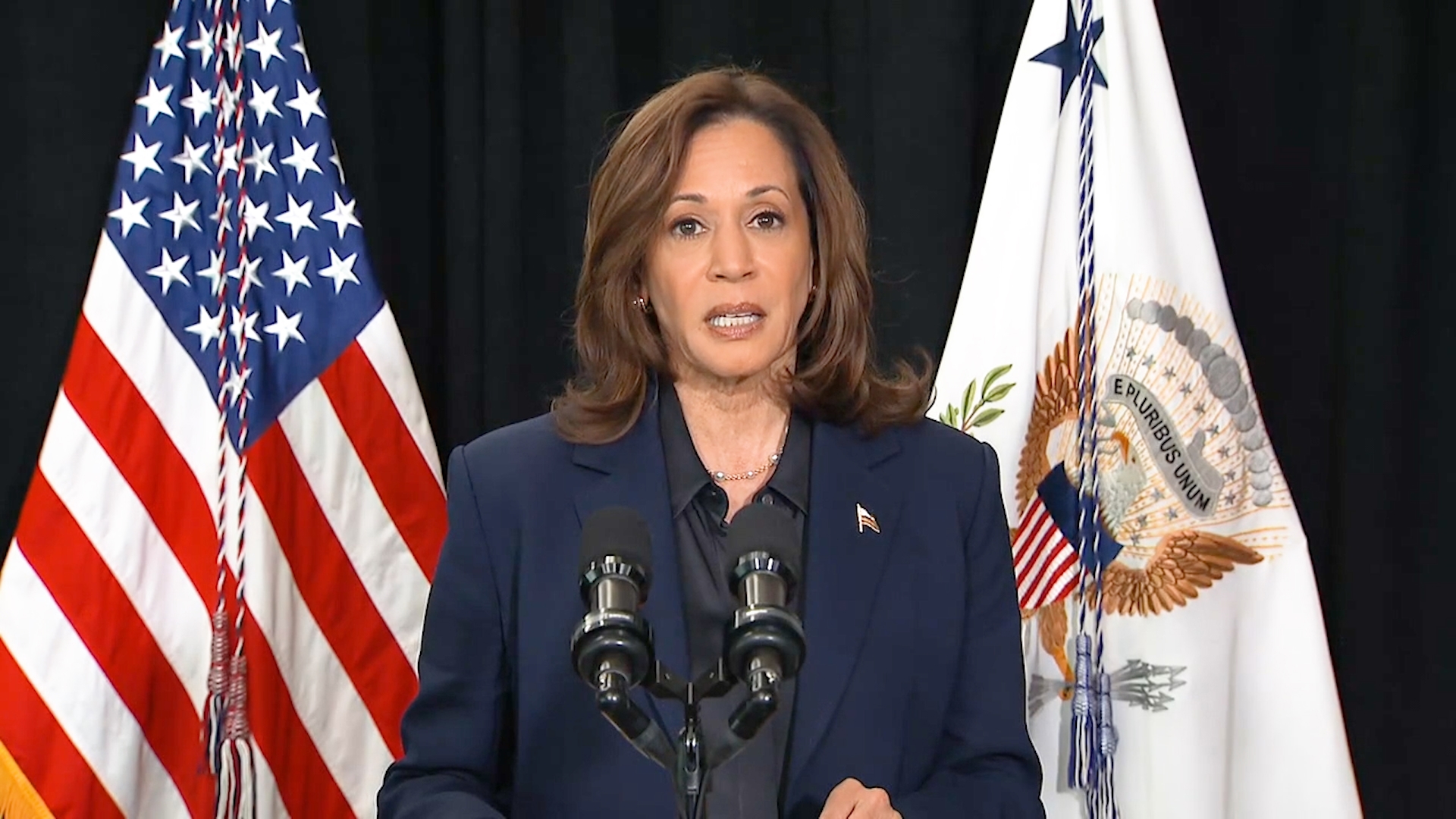 Kamala Harris spoke on the death of Hamas leader Yahya Sinwar on October 17, 2024.