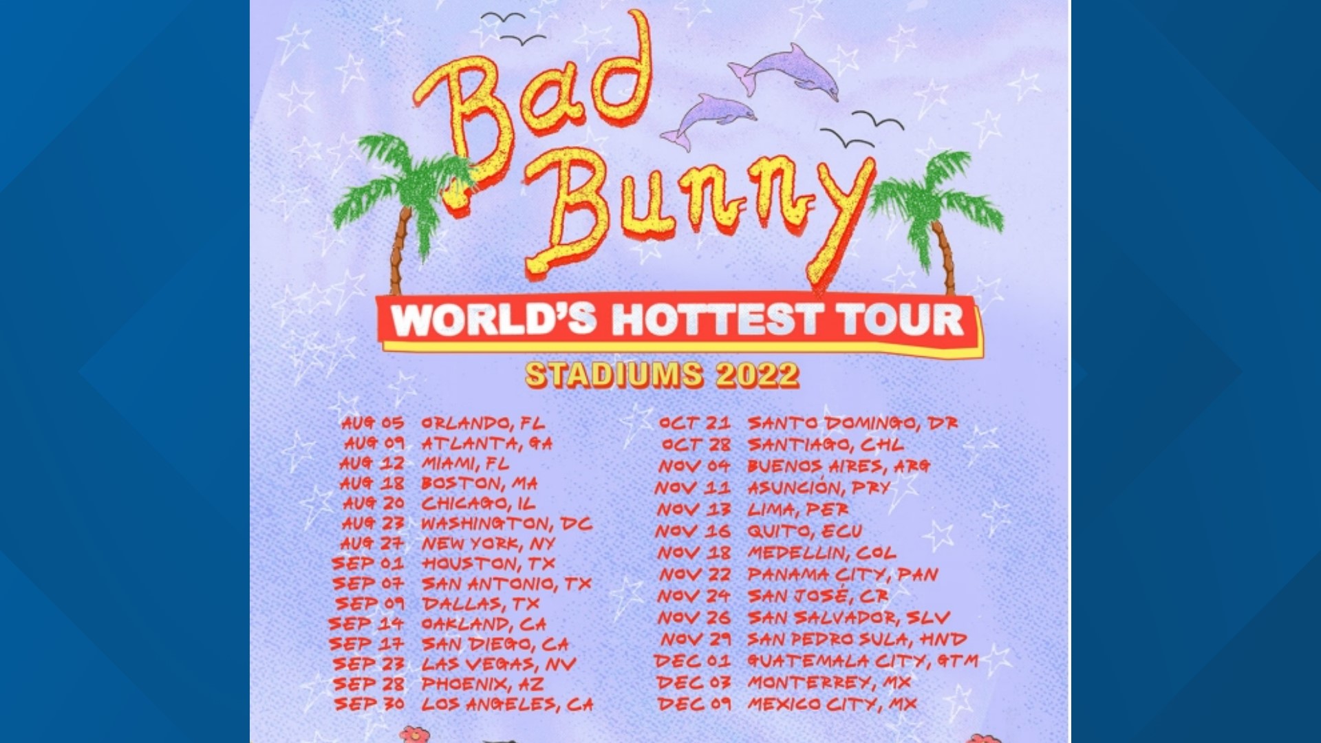 Bad Bunny World’s Hottest Tour tour dates announced; ticket info