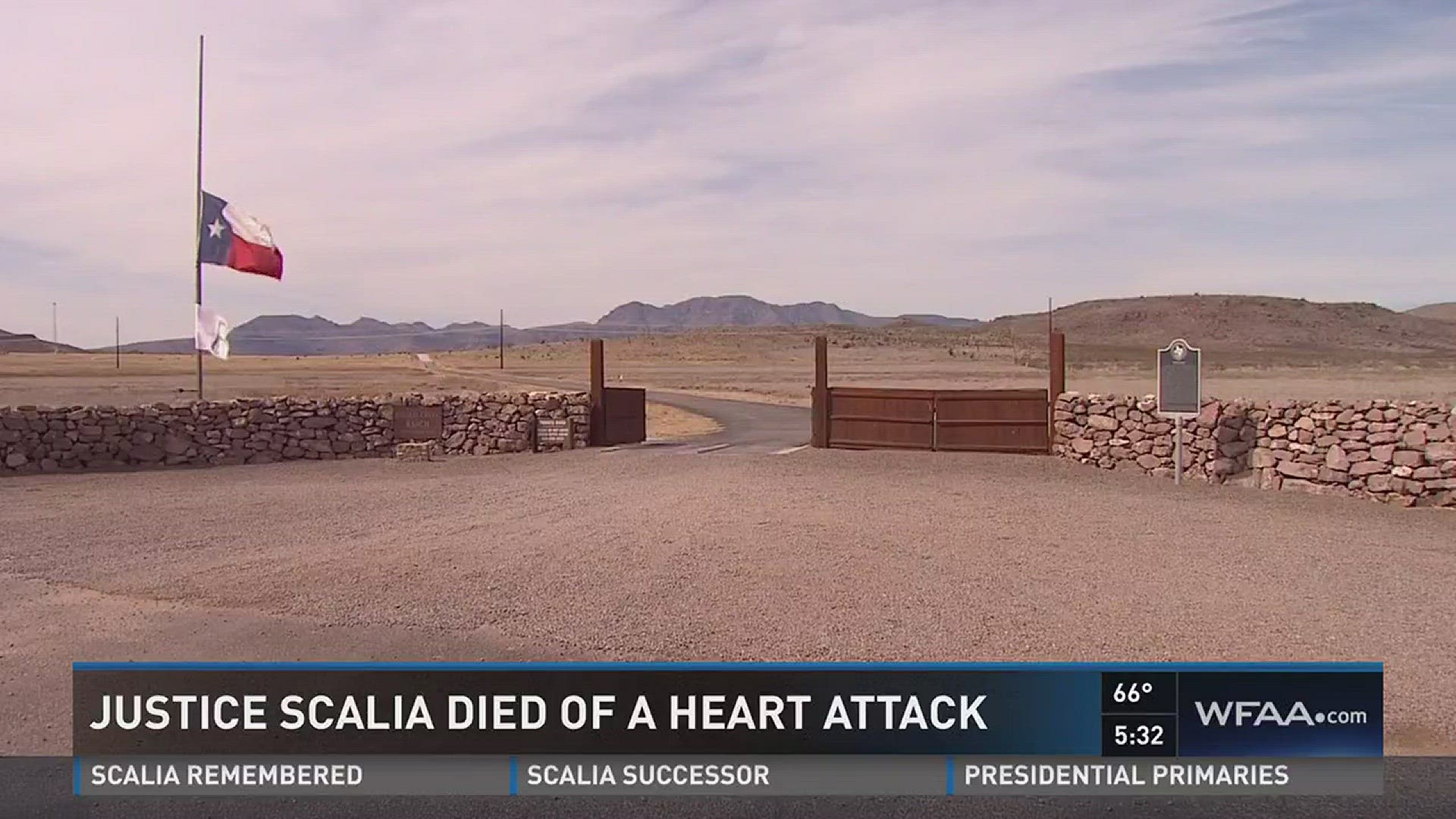 News 8's Jason Whitely has the latest from Marfa, TX, where Supreme Court Justice Antonin Scalia died of a heart attack Saturday morning.