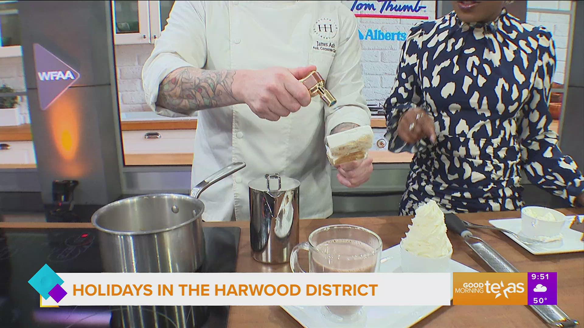 Chef James Ash with Harwood Hospitality and Jessica Reid with Harwood International tell us about what's happening in the Harwood District for the holidays.