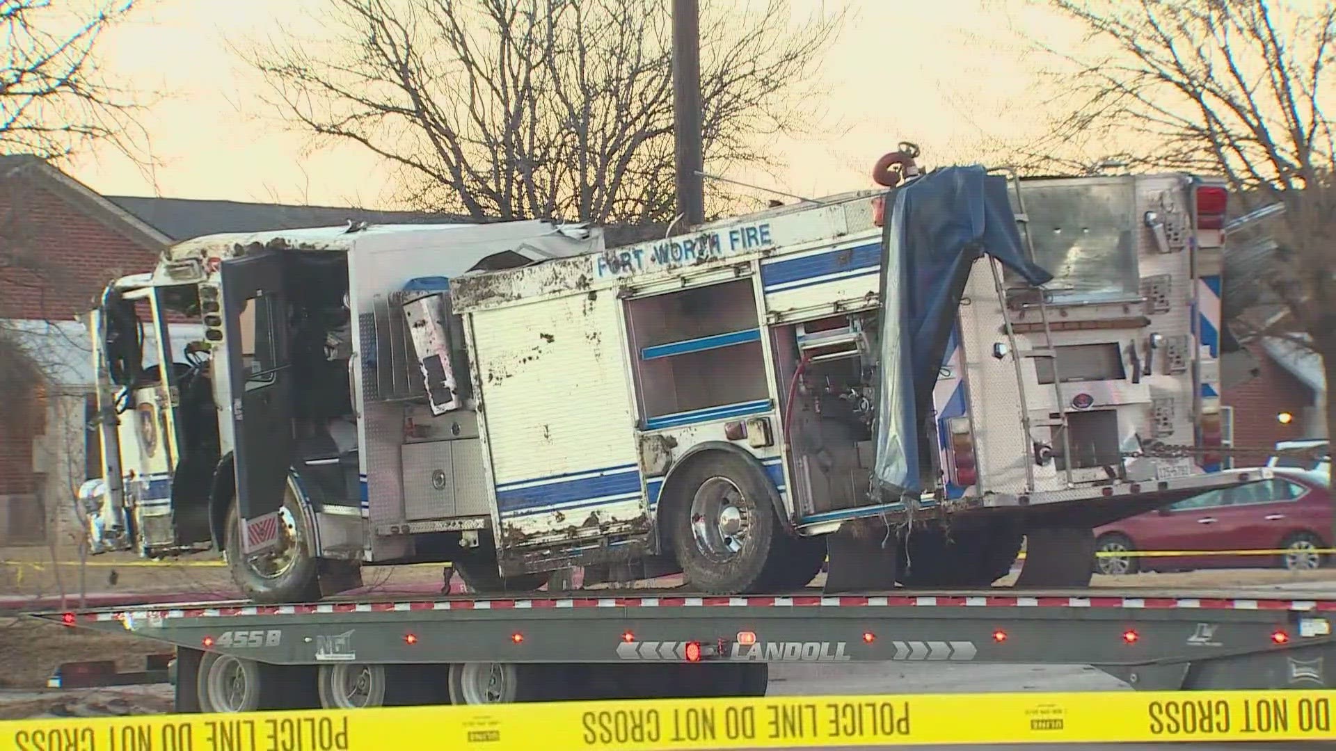 Fire officials at the scene said the crash happened at about 2:30 a.m. at the intersection of Village Creek Road and Wilbarger Street.