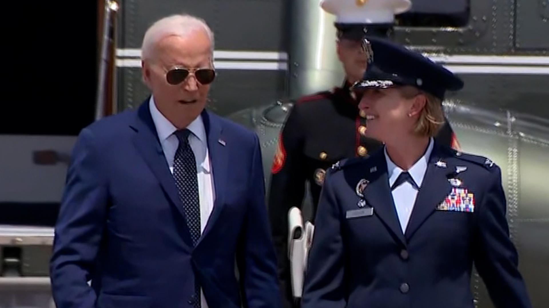 President Joe Biden departed from the White House to board Air Force One. He is headed to Austin, Texas, to commemorate 60 years of the Civil Rights Act of 1964.