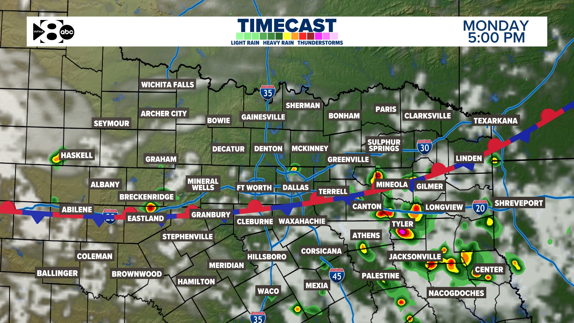 Monday rain timeline | wfaa.com