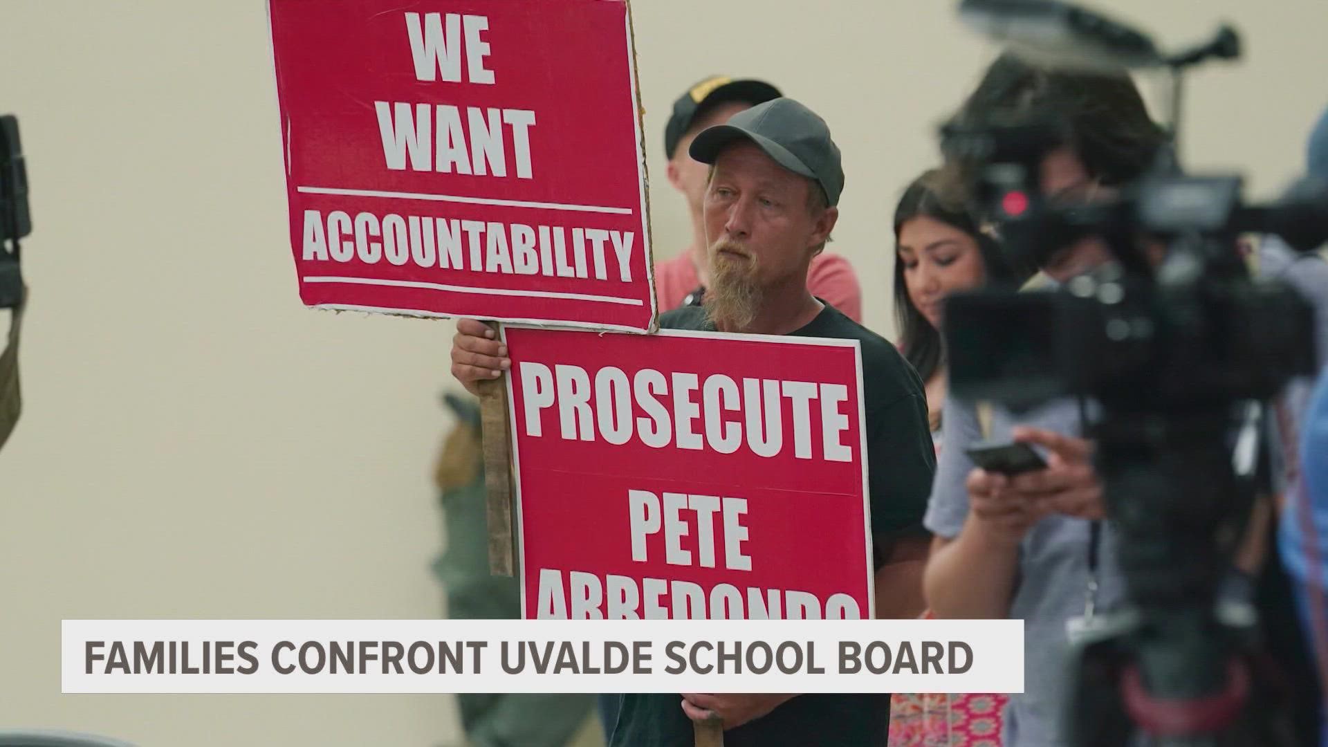 The parents called for more accountability from school leaders during a board meeting Monday night.