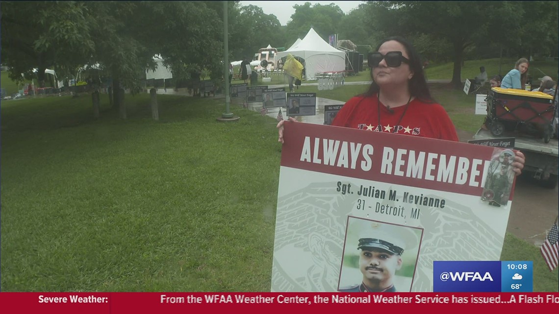 Gold Star families brave weather to support each other at Carry The Load event on Memorial Day