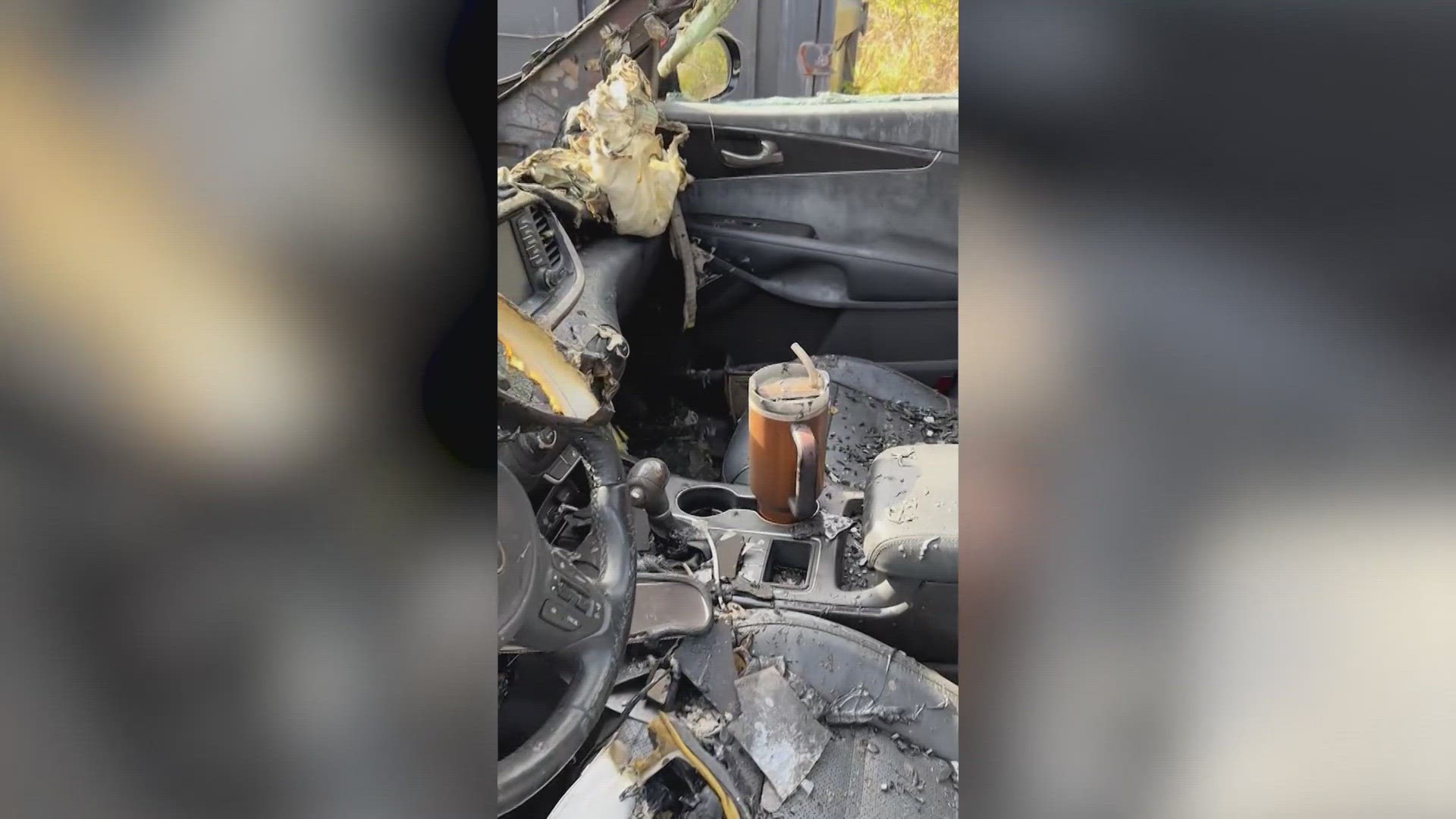 Stanley tumbler survives car fire, leads to new car from cup maker