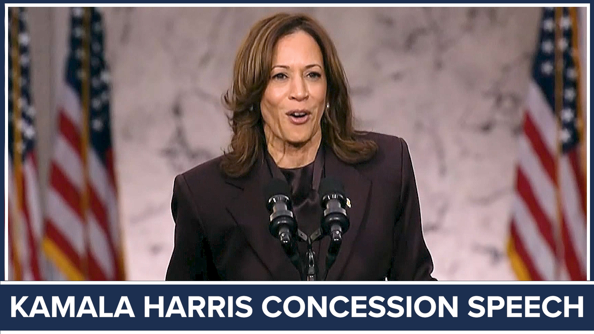 Kamala Harris gave her concession speech on Wednesday after Donald Trump won the 2024 U.S. presidential election.