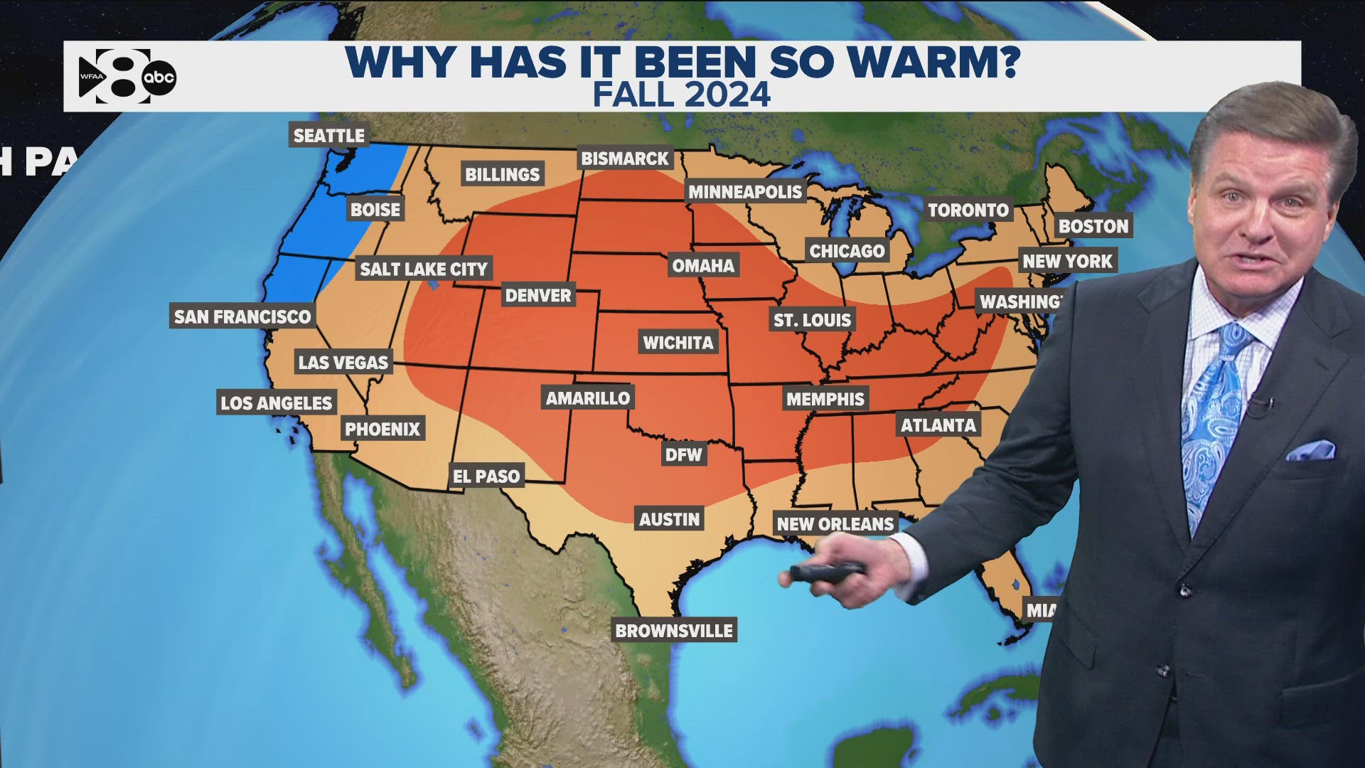 WFAA's Pete Delkus breaks down why it's been such a warm fall so far. Plus, it's dry and warmer than normal this week in Dallas-Fort Worth!